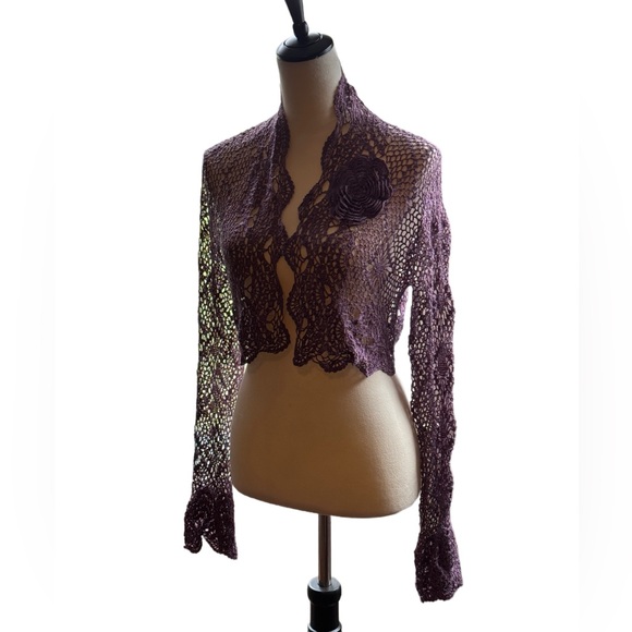 Elegant Purple Lace Women's Shrug - Picture 1 of 7